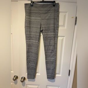 Athleta Black and White Textured Leggings